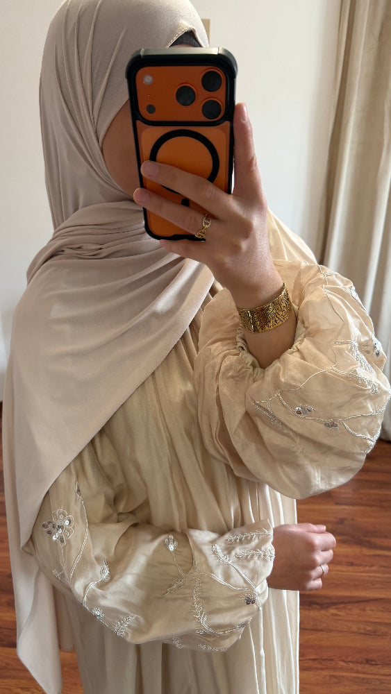 Abaya chahra beige